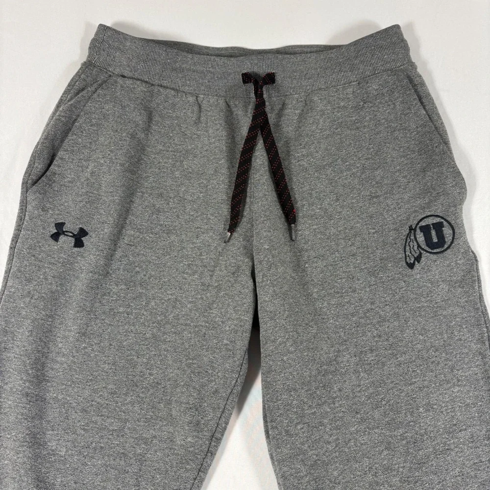 Under Armour Utah Utes Men's Size L Gray ColdGear Sweatpants Joggers Athleisure